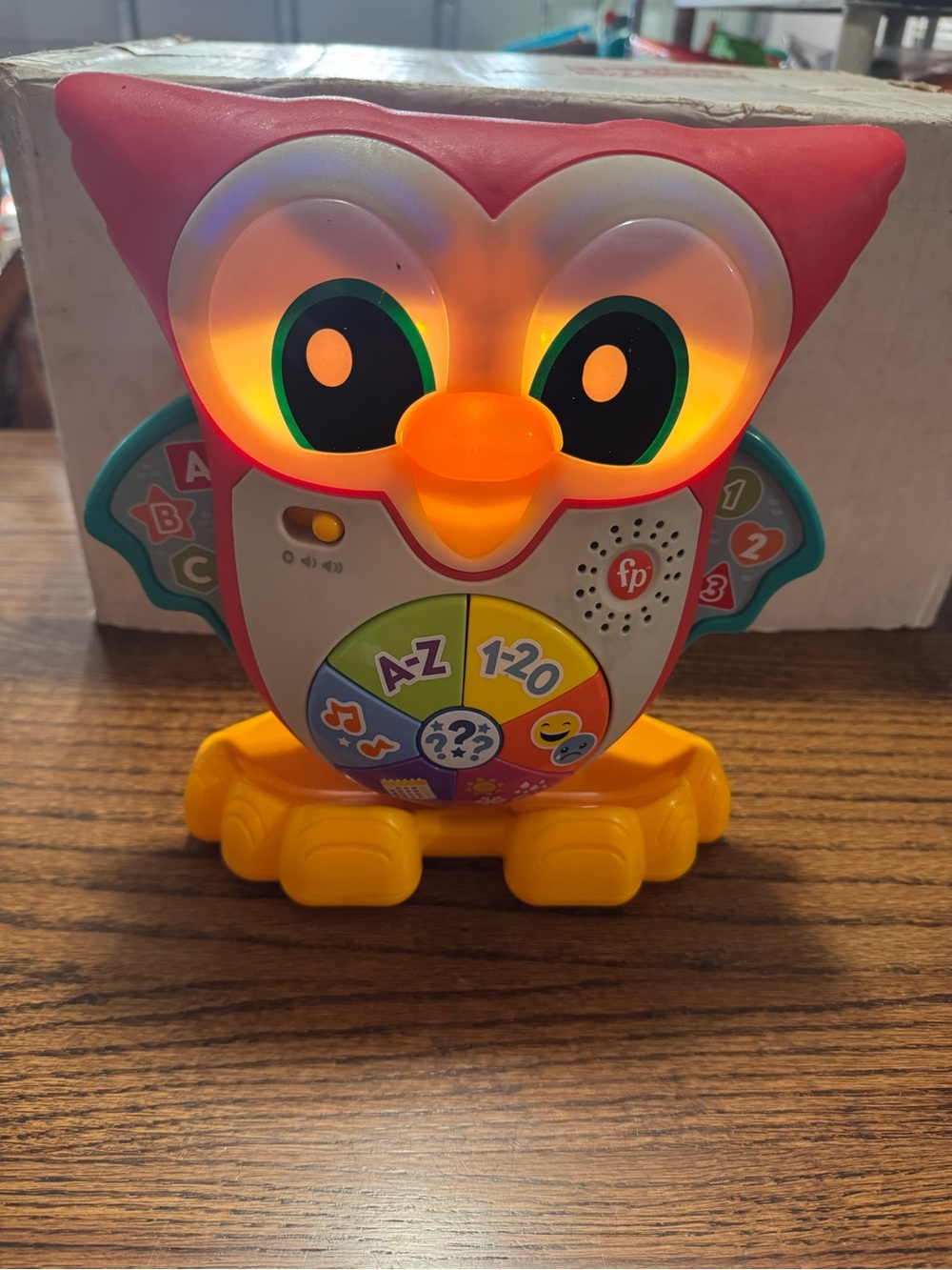 Fisher-Price Pink and Yellow Light-Up Owl Learning Toy
